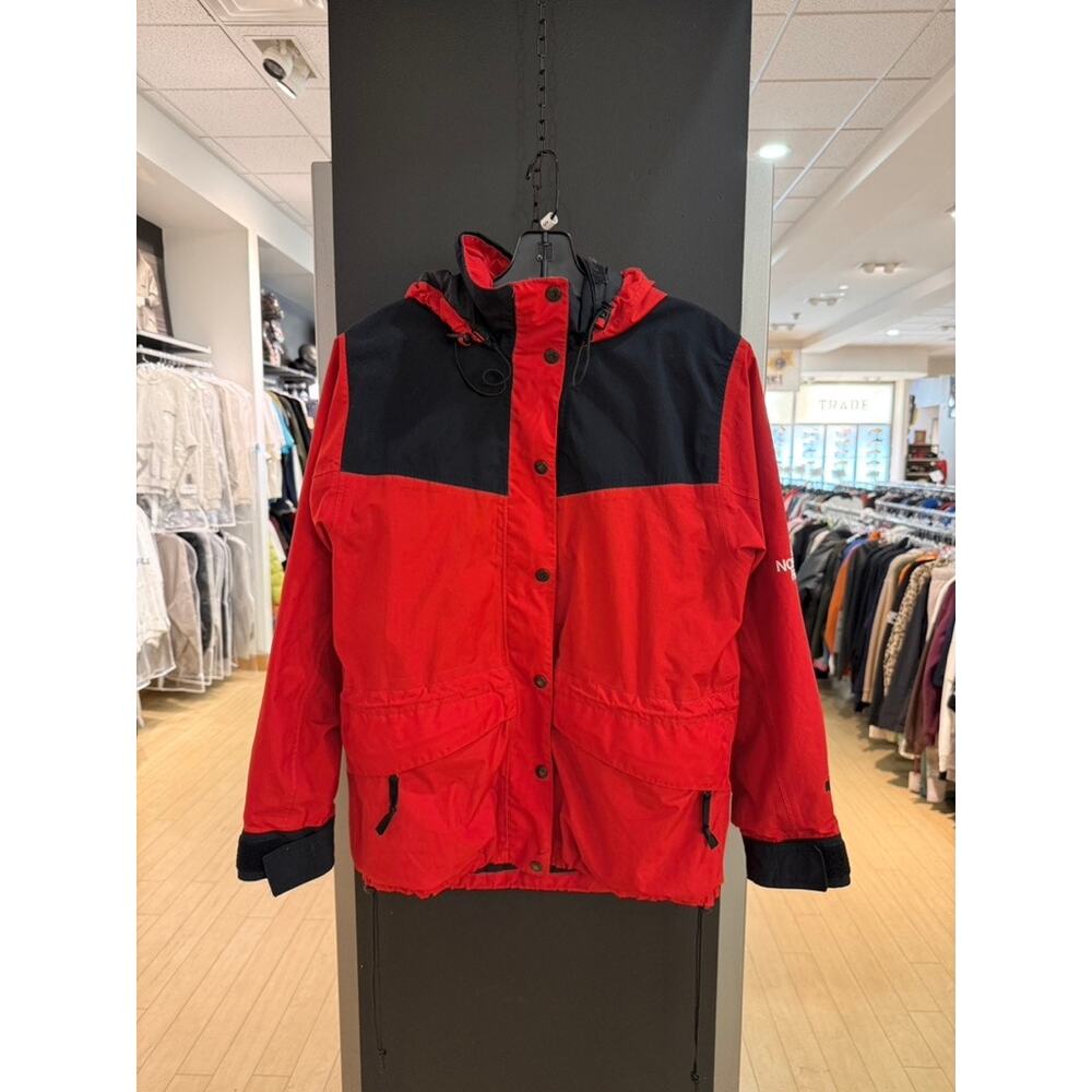 Women's 90s The North Face Vintage Red Black Hooded Mountain Light Parka Jacket